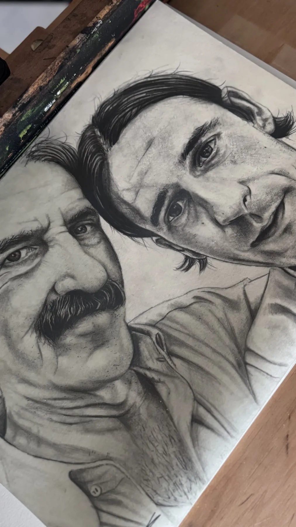 Boceto de retrato doble, detalle — Clandestine Art Studio Marmolejo